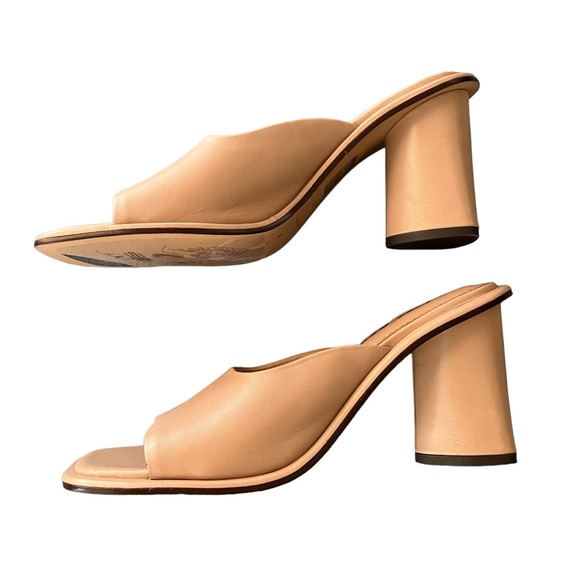 Free People Beige Open Toe Heels Size 38.5 New Without Box - Picture 3 of 8